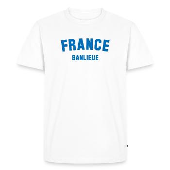 BANLIEUE France - T-shirt Premium bio Homme - blanc - Devant - Nico (187cm)