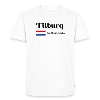 Tilburg, Pays-Bas- Imprimés élégants - T-shirt Premium bio Homme - blanc - Devant - Nico (187cm)