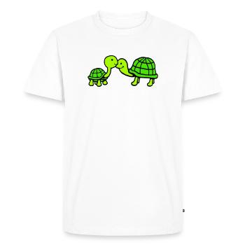 2 turtles long neck kissing couple love team - Men's Premium Organic T-Shirt - white - Front - Nico (187cm)