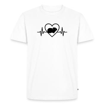 Coeur de cochon d’Inde - T-shirt Premium bio Homme - blanc - Devant - Nico (187cm)