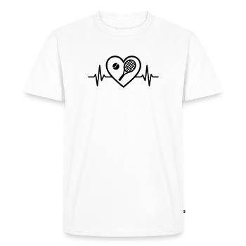Tennis Heart - Men's Premium Organic T-Shirt - white - Front - Nico (187cm)