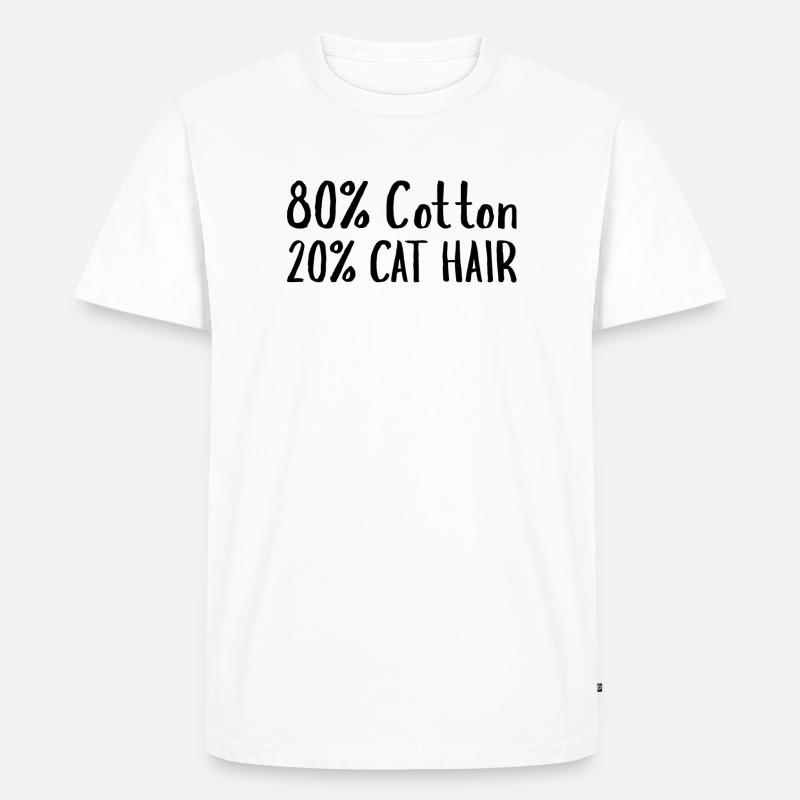 80 Prozent Baumwolle 20 Prozent Katzenhaar - Männer Premium Bio T-Shirt - Weiß