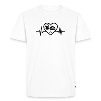 Heart Beer Raclette Humor - Men's Premium Organic T-Shirt - white - Front - Nico (187cm)