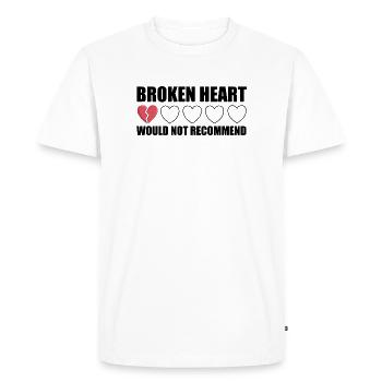 Broken Heart ne recommanderait pas Anti Valentine - T-shirt Premium bio Homme - blanc - Devant - Nico (187cm)