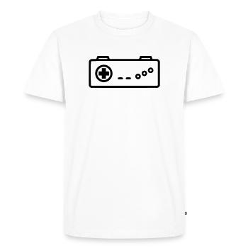 Icône de contour rétro de manette - T-shirt Premium bio Homme - blanc - Devant - Nico (187cm)