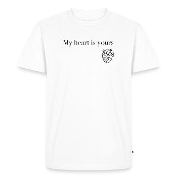 Cœur - T-shirt Premium bio Homme - blanc - Devant - Nico (187cm)