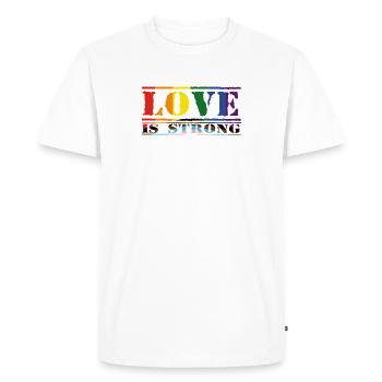 Love Is Strong Rainbow Style LGBTQ - T-shirt Premium bio Homme - blanc - Devant - Nico (187cm)