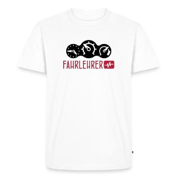Instructeur de conduite - T-shirt Premium bio Homme - blanc - Devant - Nico (187cm)
