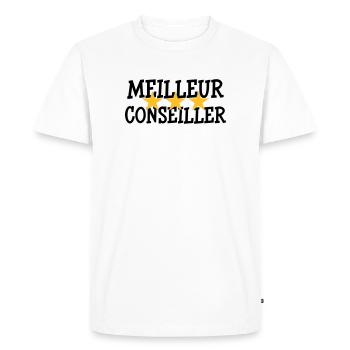 Meilleur Conseiller - T-shirt Premium bio Homme - blanc - Devant - Nico (187cm)