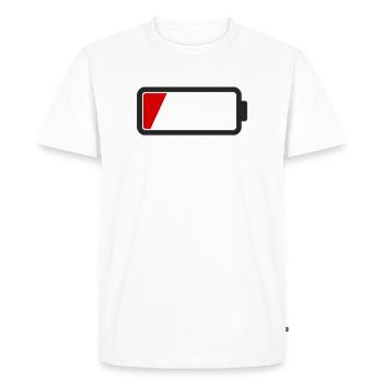 battery empty - Men's Premium Organic T-Shirt - white - Front - Nico (187cm)