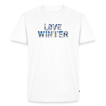 Love Winter - Skiing Winter Sports - Men's Premium Organic T-Shirt - white - Front - Nico (187cm)