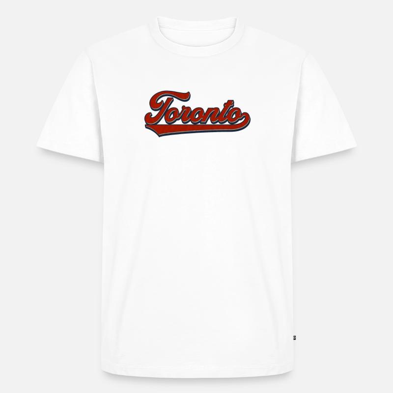 Toronto Retro Script - Männer Premium Bio T-Shirt - Weiß
