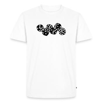 Six dice next to each other - Men's Premium Organic T-Shirt - white - Front - Nico (187cm)