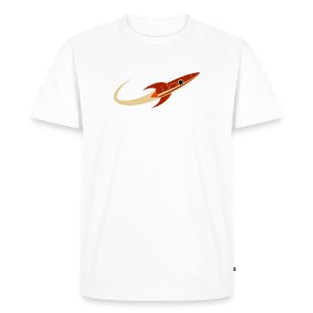 Fusée spatiale rouge - T-shirt Premium bio Homme - blanc - Devant - Nico (187cm)