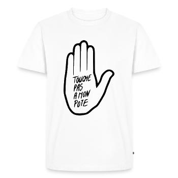 touche pas a mon pote - T-shirt Premium bio Homme - blanc - Devant - Nico (187cm)