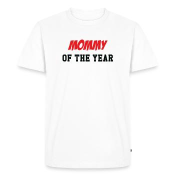 Maman de l'année - Fête des Mères - T-shirt Premium bio Homme - blanc - Devant - Nico (187cm)