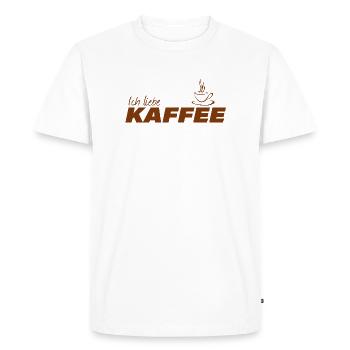 J’adore le café - T-shirt Premium bio Homme - blanc - Devant - Nico (187cm)