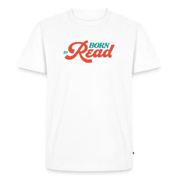 Né pour lire - T-shirt Premium bio Homme - blanc - Devant - Nico (187cm)