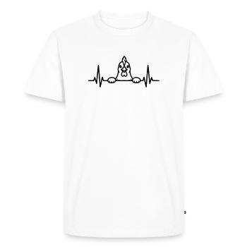 Chicken Heartbeat Cartoon Graphic - Men's Premium Organic T-Shirt - white - Front - Nico (187cm)