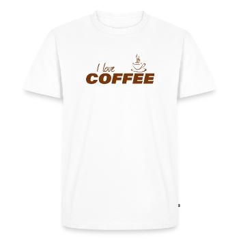 i love coffee - Men's Premium Organic T-Shirt - white - Front - Nico (187cm)