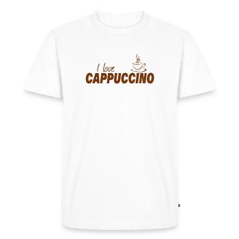 J’ADORE LE CAPPUCCINO - T-shirt Premium bio Homme - blanc - Devant - Nico (187cm)