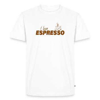 J’ADORE L’ESPRESSO - T-shirt Premium bio Homme - blanc - Devant - Nico (187cm)