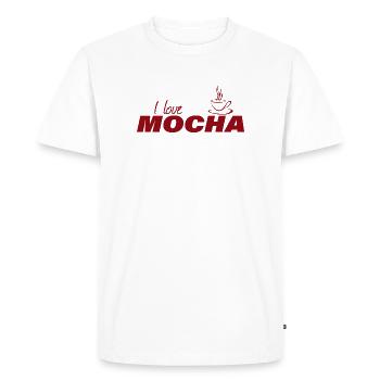 J’ADORE LE MOKA - T-shirt Premium bio Homme - blanc - Devant - Nico (187cm)