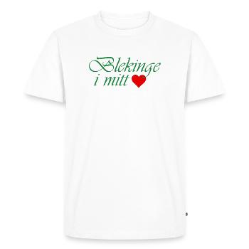 Blekinge dans mon cœur - T-shirt Premium bio Homme - blanc - Devant - Nico (187cm)