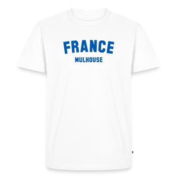 Mulhouse, France, France - Men's Premium Organic T-Shirt - white - Front - Nico (187cm)