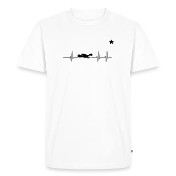Motto bike heart - Men's Premium Organic T-Shirt - white - Front - Nico (187cm)