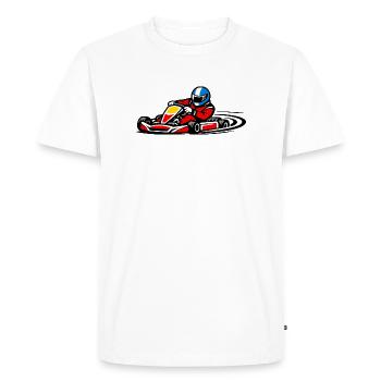 Pilote de kart de course rouge dans les sports de vitesse - T-shirt Premium bio Homme - blanc - Devant - Nico (187cm)