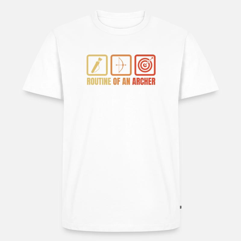 Bogensport Routine - Männer Premium Bio T-Shirt - Weiß