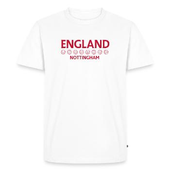 Emblème de football de l’Angleterre de Nottingham - T-shirt Premium bio Homme - blanc - Devant - Nico (187cm)