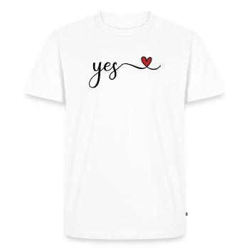 yes - Men's Premium Organic T-Shirt - white - Front - Nico (187cm)