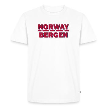 Norway Bergen - Men's Premium Organic T-Shirt - white - Front - Nico (187cm)