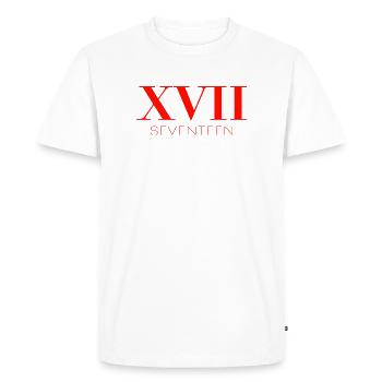 17th Birthday Gift Idea - Men's Premium Organic T-Shirt - white - Front - Nico (187cm)