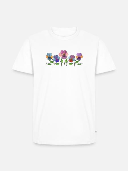Blumen - Männer Premium Bio T-Shirt - Weiß