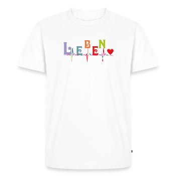 La courbe du coeur VIE - T-shirt Premium bio Homme - blanc - Devant - Nico (187cm)