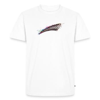 coloré voiture pneu bande de roulement frein piste graffiti - T-shirt Premium bio Homme - blanc - Devant - Nico (187cm)