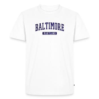Tirage vintage de Baltimore, Maryland - T-shirt Premium bio Homme - blanc - Devant - Nico (187cm)