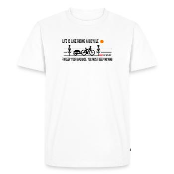 Aventure de voyage à vélo - T-shirt Premium bio Homme - blanc - Devant - Nico (187cm)