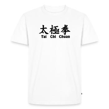 tai ji quan script horizontal with text - Men's Premium Organic T-Shirt - white - Front - Nico (187cm)