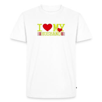 J’aime mon mari - T-shirt Premium bio Homme - blanc - Devant - Nico (187cm)