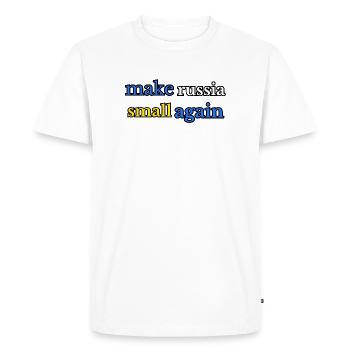 Make russia small again, blue yellow - Men's Premium Organic T-Shirt - white - Front - Nico (187cm)