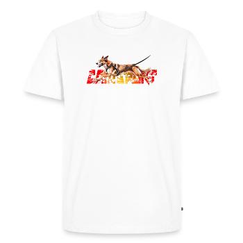 Dog in Action Canicross - Men's Premium Organic T-Shirt - white - Front - Nico (187cm)