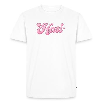 Hasi / y2k design - Men's Premium Organic T-Shirt - white - Front - Nico (187cm)