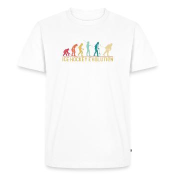 Conception de la silhouette Hockey Evolution - T-shirt Premium bio Homme - blanc - Devant - Nico (187cm)