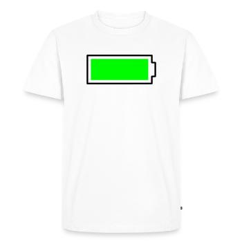 Neon Green Block Design Battery Full Energy - Men's Premium Organic T-Shirt - white - Front - Nico (187cm)