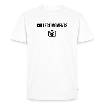 Collectionnez les moments – Chemise d’aventure - T-shirt Premium bio Homme - blanc - Devant - Nico (187cm)
