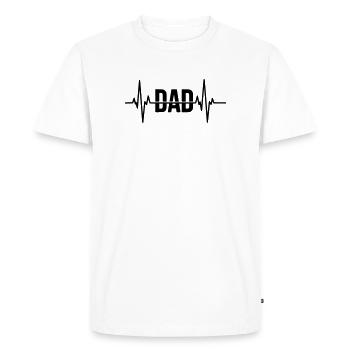 Dad Heartbeat – Father Gift - Men's Premium Organic T-Shirt - white - Front - Nico (187cm)